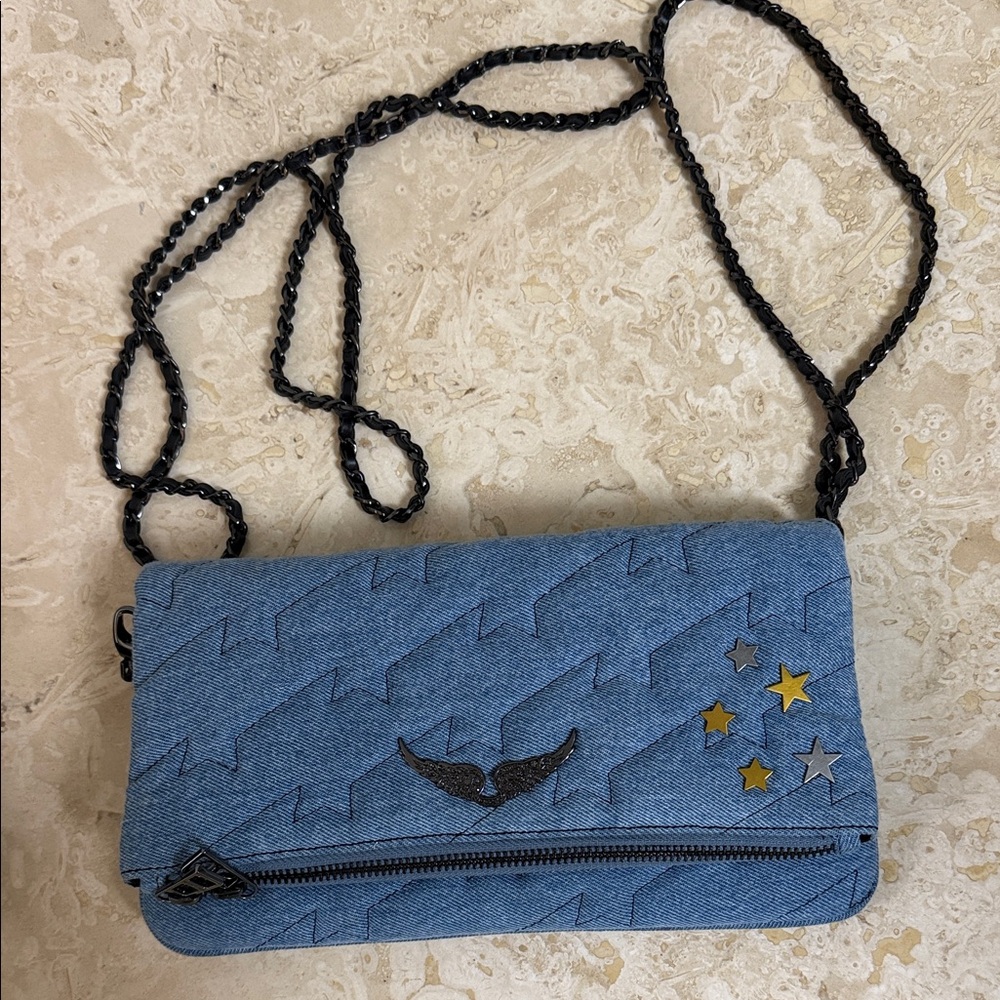Zadig & Voltaire Blue Denim Crossbody Bag